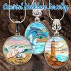 Pelicans Birds at Sea Silver Plated Mother of Pearl Jewelry Pendant Necklace Coastal - 44047
