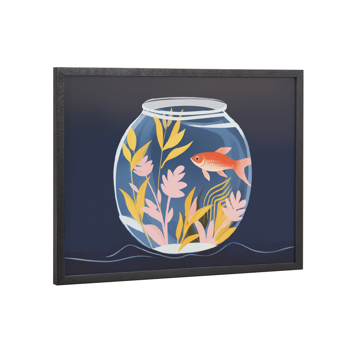 Gallery Pet Goldfish Cute Botanicals Fish Tank Print by The Creative Bunch Studio