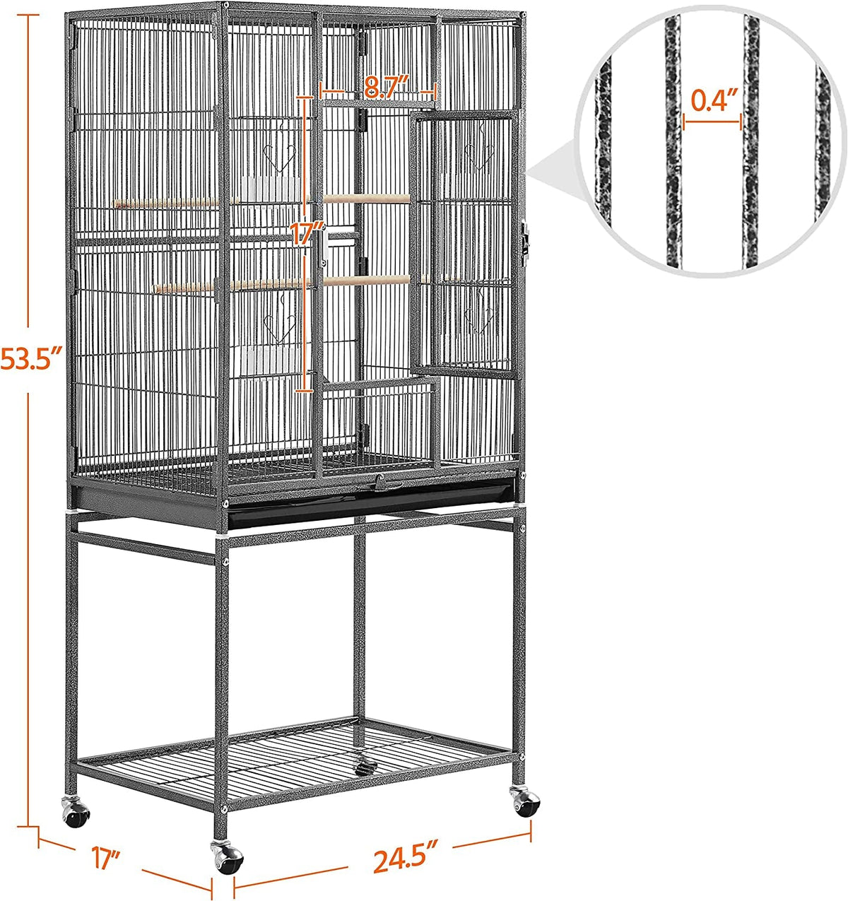54-Inch Wrought Iron Standing for Large Parrot