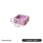 Creative Cheese-shaped Ceramic Bowl Cute Cat Food Dish