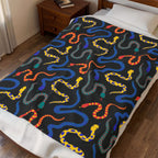 Vibrant Serpents Plush Throw
