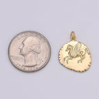 14k GF Greek Pegasus Gold Coin Pendant,  Flying Horse Coin Pendant, Al- Buraq Coin Pendant Earing DIY, Heavenly Flying Horse Coin Charm D-205
