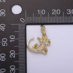 14K Gold Filled Alligator Crocodile Lizard Animal Micro Paved CZ Charm | AG257