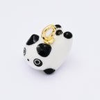 24K Gold Filled 21mm Blue, Pink, Tabby, Black, Rose, Orange, White Ceramics Cat Pet Animals Charm | AC1624 - AC1628