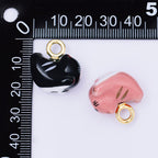 24K Gold Filled 21mm Blue, Pink, Tabby, Black, Rose, Orange, White Ceramics Cat Pet Animals Charm | AC1624 - AC1628