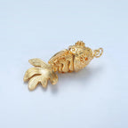 24K Gold Filled 40mm Gold Fish Artisan Multidimensional Pet Animal Charm | E047