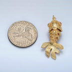 24K Gold Filled 40mm Gold Fish Artisan Multidimensional Pet Animal Charm | E047
