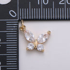 24k Gold Filled Pear Cut CZ Butterfly Charm, Cubic Zirconia Mariposa Pendant Charm, Dainty Gold Filled Charm, For DIY Jewelry D-384 D-775