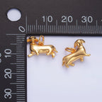 24K Gold Filled Sausage Weiner Dachshund Pet Dog 3D Multidimensional Charm | W388