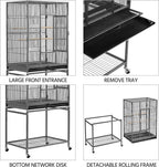 54-Inch Wrought Iron Standing for Large Parrot