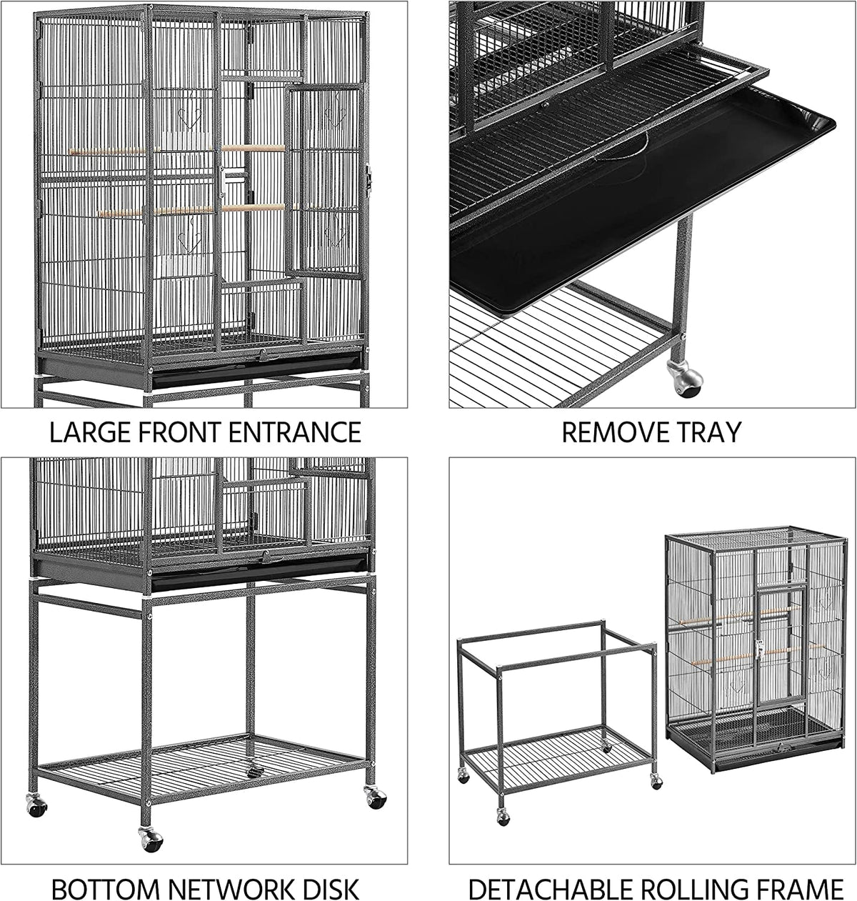 54-Inch Wrought Iron Standing for Large Parrot