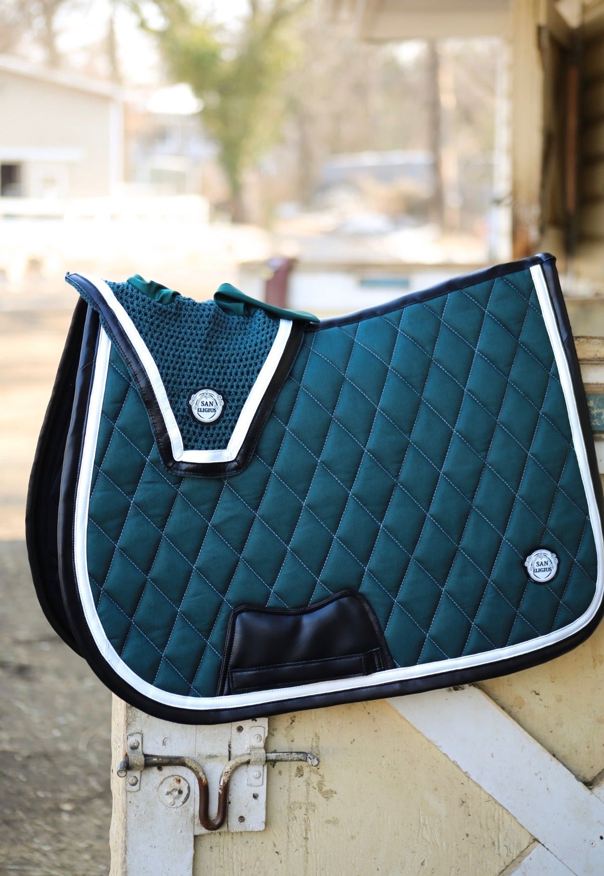 Jump Saddle Pad | Green- Black & White