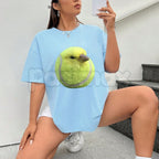 Silly Tennis Bird Meme T-Shirt - Gen Z Brainrot Aesthetic Graphic Tee, Funny Viral Internet Bird Shirt, Premium Heavyweight Unisex Streetwear, Trendy TikTok Humor Top, Abstract Meme Culture Apparel