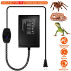 Electric Reptile Heating Pad With 32-122¡F Temperature Adjustment IPX7 Waterproof Timer Setting Under Tank Heating Mat for Lizards Turtles Snake Spide
