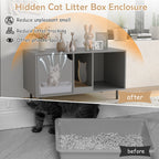 40 Inch Cat Litter Box Enclosure for 2 Cats Hidden Cat Washroom-Gray