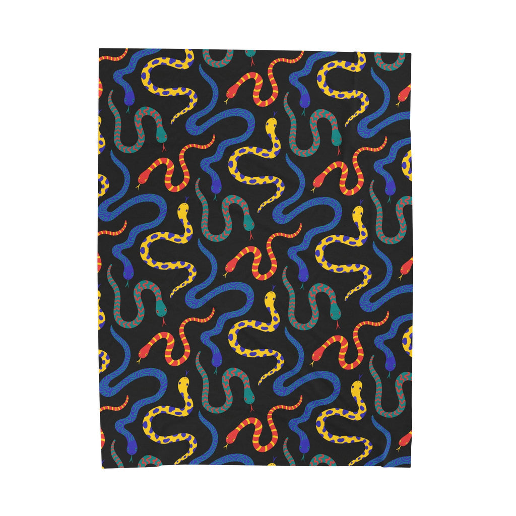 Vibrant Serpents Plush Throw