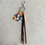Handmade Popular Jewelry Western Farm Style Leather Keychain Cow Horse Deer Cow Brand Leather Tassels