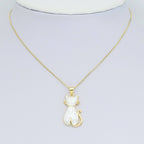 Mother of Pearl Cat Charm Pendant, Sku#WL18