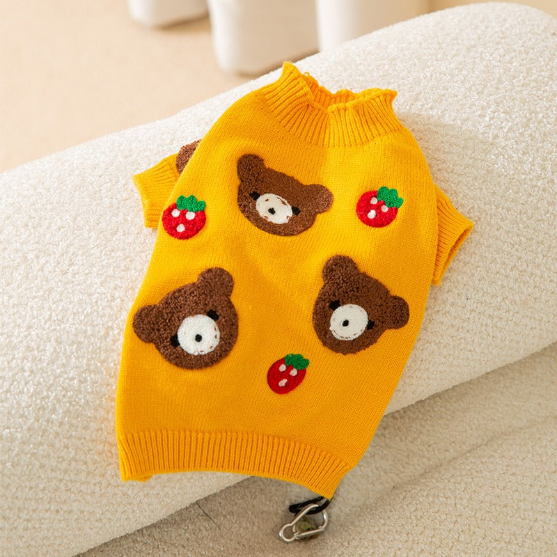 New Cute Cat Clothes Hair proof Autumn Puppet Kitten English Short Blue Cat Pet Autumn Winter Cat Sweater