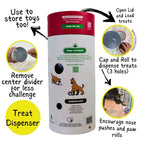 3-in-1 Bundle Enrichment Tube for Dogs - Tug Toy, Treat Dispenser & Snuffle Ball