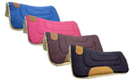 Mini Contour Cut Canvas Western Saddle Pad with Fleece Lining by Tahoe Tack - Size 19" X 19"