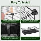 Guinea Pig Cage 47x24x12" with 20 Panels & Waterproof Mat