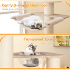 69 Inches Tall Cat Tree with Cozy Top Perch and Washable Plush Cushions
