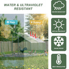 Large metal chicken cage, galvanized iron ribbon waterproof and UV resistant cover (10 'long x 13' wide x 6.56 'high)