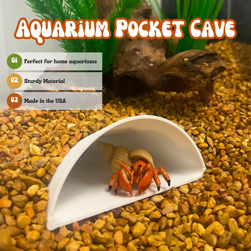 REEFSHAPE Aquarium or Terrarium Pocket Cave | Minimalist Shelter Cave for Fish, Shrimp, Reptiles, Amphibians, & More! | Made in USA