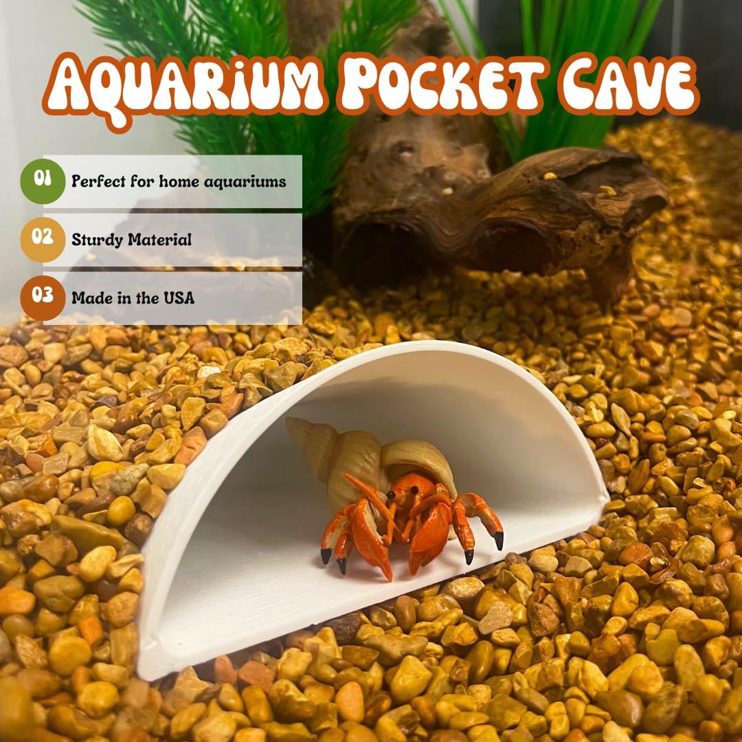 REEFSHAPE Aquarium or Terrarium Pocket Cave | Minimalist Shelter Cave for Fish, Shrimp, Reptiles, Amphibians, & More! | Made in USA