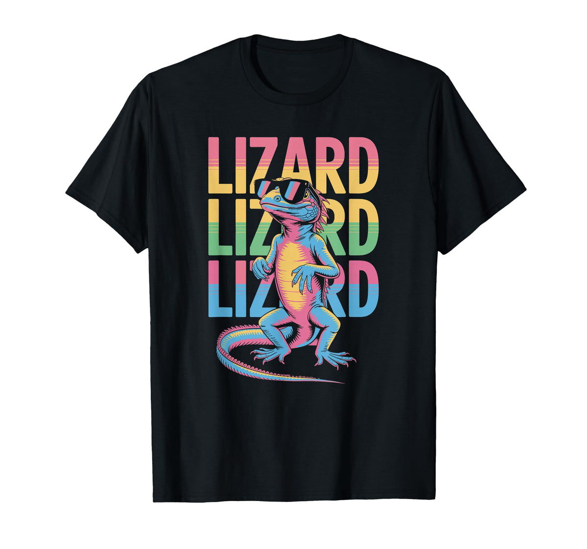 Lizard 80S Vaporwave Reptile T-Shirt - Fun Novelty Design Men Women