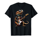 Bearded Dragon Shredder Electric Guitar T-Shirt - Minimalist Print Unisex