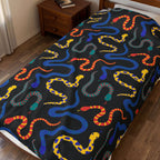 Vibrant Serpents Plush Throw