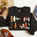 Horse Breeds Farm Animal Lover Equine Enthusiast Graphic Illustration Edition Collection Sweatshirt