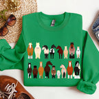 Horse Breeds Farm Animal Lover Equine Enthusiast Graphic Illustration Edition Collection Sweatshirt