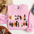 Horse Breeds Farm Animal Lover Equine Enthusiast Graphic Illustration Edition Collection Sweatshirt