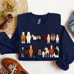 Horse Breeds Farm Animal Lover Equine Enthusiast Graphic Illustration Edition Collection Sweatshirt