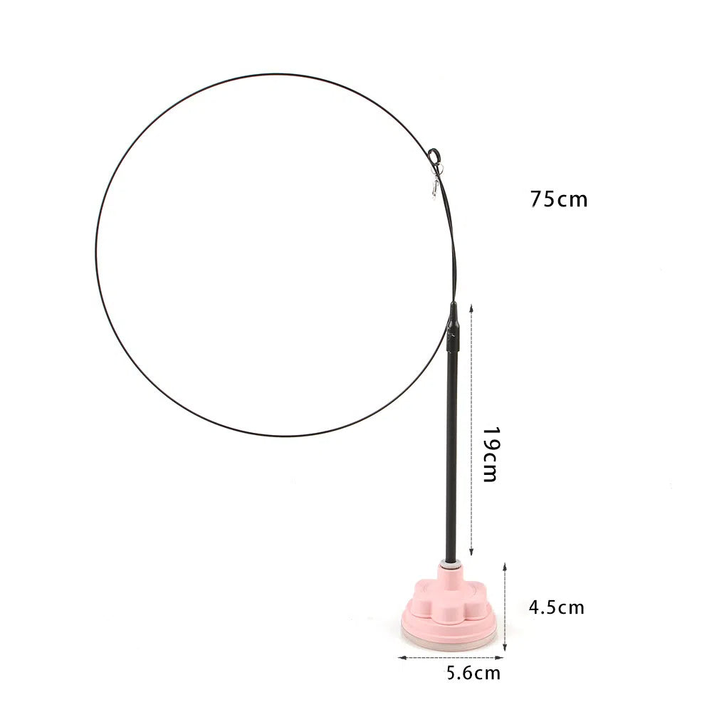 Suction cup cat toy stick that can be attached and held with steel wire multi head interchangeable cat toy and pet supplies