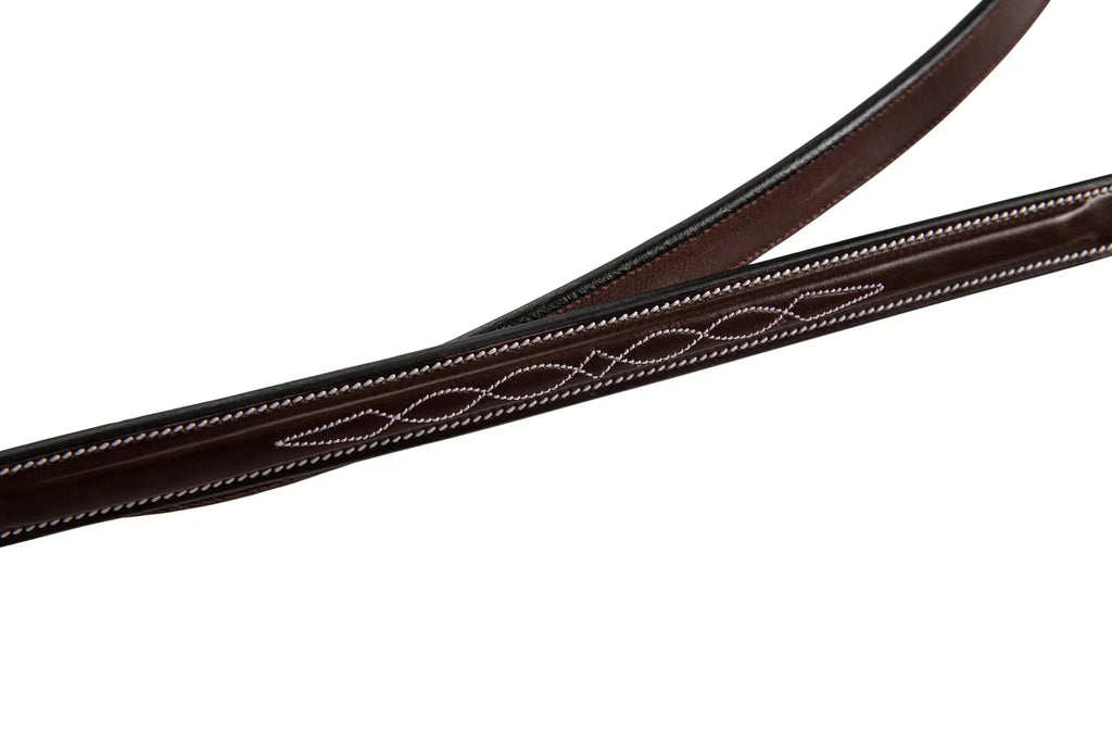 Huntley Equestrian Fancy Stitched Rubber Reins, 5/8" Inch Width