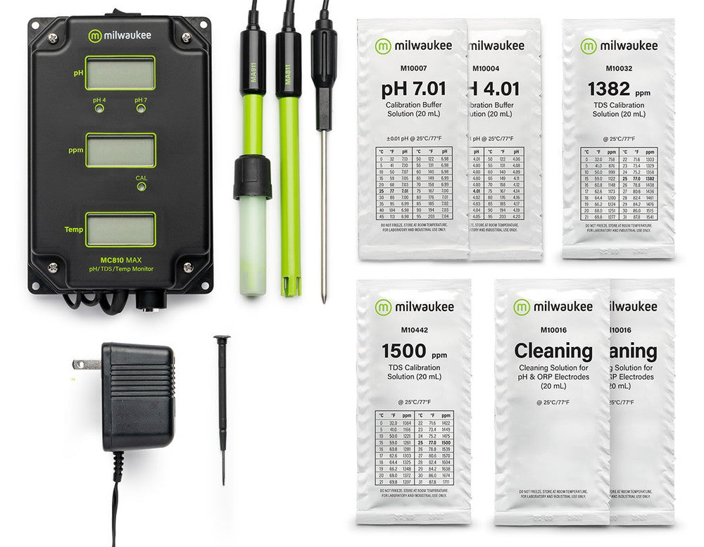 Milwaukee MC810US MAX pH/TDS/Temp Monitor for USA 110V for Hydroponics