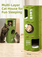 Creative Cat House Cat Tree Hideout Felt Scratch Resistant Sleeping Place Cosy Enclosed Climbing Cave Indoor Cats Scratch Post