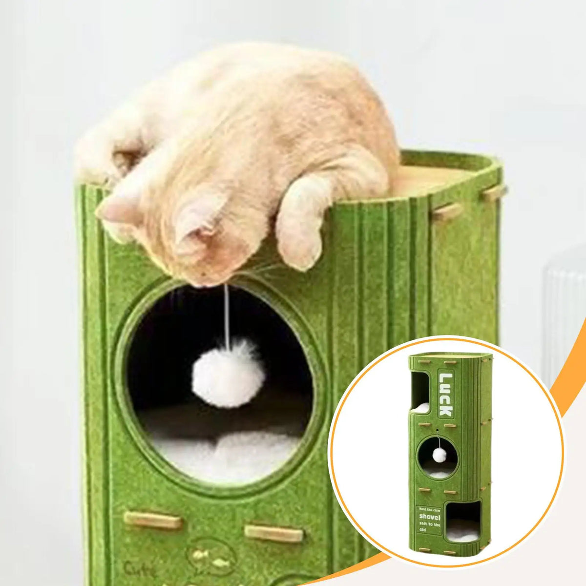 Creative Cat House Cat Tree Hideout Felt Scratch Resistant Sleeping Place Cosy Enclosed Climbing Cave Indoor Cats Scratch Post