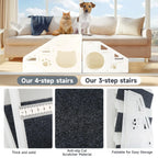 3/4 Dog Stair Ladder Steps Staircase Scale Soft Removable Climbing Toy for Pet Cat Anti Brief Catcase for Sofa Pet Stairs