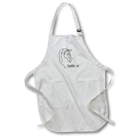 Apron - Saddle up - a horse head on white funny positive elegant gift for you Alexis Design - Animals Horse