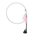 Suction cup cat toy stick that can be attached and held with steel wire multi head interchangeable cat toy and pet supplies