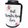3dRose InspirationzStore - Love Series - Floral Best Hamster Mom Ever pretty watercolor pink flowers - pet love - Can Cooler Bottle Wrap (cc_312000)