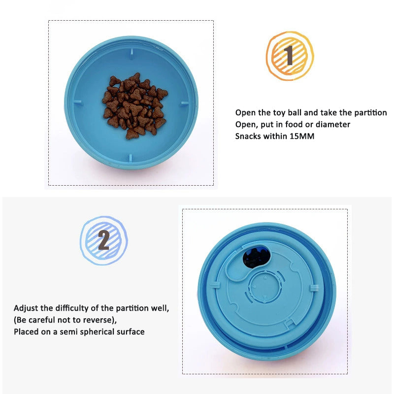 Pet Feeder Wobble Bowl Dog Food Dispensing Ball Chew-Resistant Intelligent Training Toy Cat and Dog Play Ball