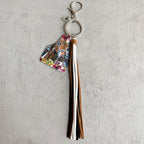 Handmade Popular Jewelry Western Farm Style Leather Keychain Cow Horse Deer Cow Brand Leather Tassels