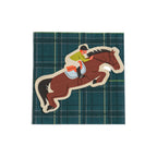 Horse Plaid Party Napkins (8x8in) | Equestrian Party Tableware | Eco-Friendly, Recyclable Paper Napkins (x 20)