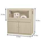 Squirrel cage acrylic panel with independent storage cabinet and wooden guinea pig room with bridge (L 31.50 x W 15.75 x H32.28)